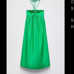 Zara Green Halter Neck Dress